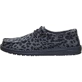 HEYDUDE Women's Wendy Stretch Jersey Leopard Slip On Shoe | Lightweight Casual Loafers | Easy On Travel Ready Fit