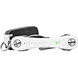KeySmart Pro | Compact Key Holder with LED Light and Tile Smart Technology to Track your Lost Keys and Phone with GPS (2-10 Keys, White)