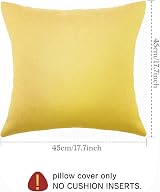 Boao 4 Pack 18x18 Outdoor Waterproof Pillow Covers Golden Yellow PU Coated view 4
