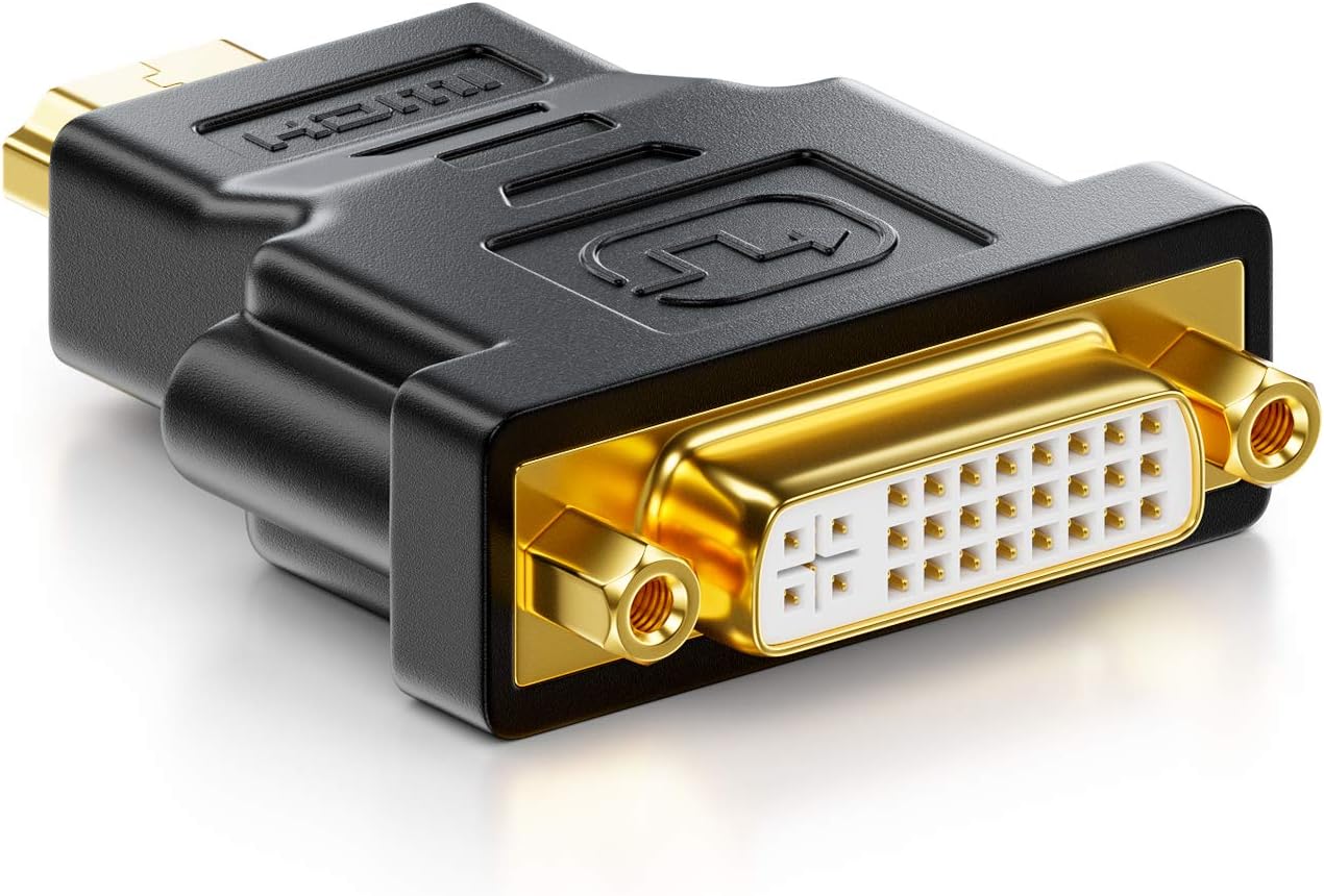 deleyCON MK610 DVI to HDMI Adapter - DVI-HDMI Video Adapter 1920x1200 1080p Full HD - 1 Piece Black, DVI - HDMI