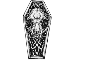 TIEDRIP Gothic Coffin Carpets, Halloween Decor, Black, 51x19 Inch