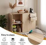 Panana Sideboard Storage Cupboard Cabinet Unit with Doors and Drawers (Light view 4