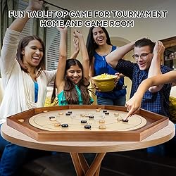 27 Inch Tournament Crokinole Board Game, 2 in 1
