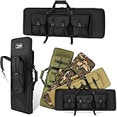 DULCE DOM 32/36/42/48/52" Double Rifle Case Soft Gun Bag w/Pistol Storage | Soft Padded Interior, All-Around Shooting Range Tactical Backpack for Hunters, Shooters, Gift for Boyfriend, Husband