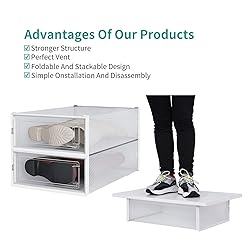 PARANTA 4-Piece Boot Shoe Storage Box, Stackable