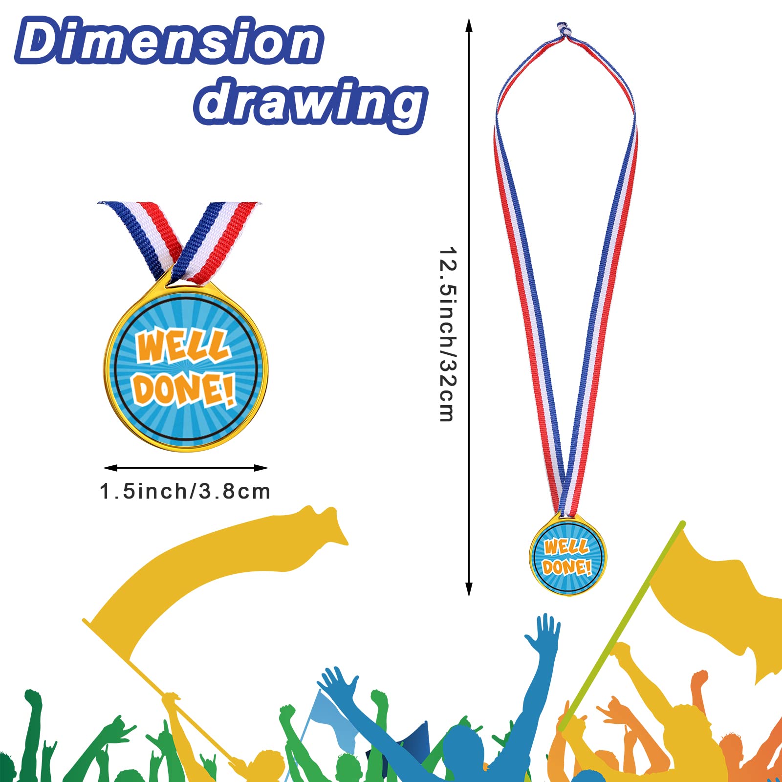 Caydo 100 Pieces Gold Medals For Kids Medals For Awards Plastic Winner Award Medals For Kids - View #8