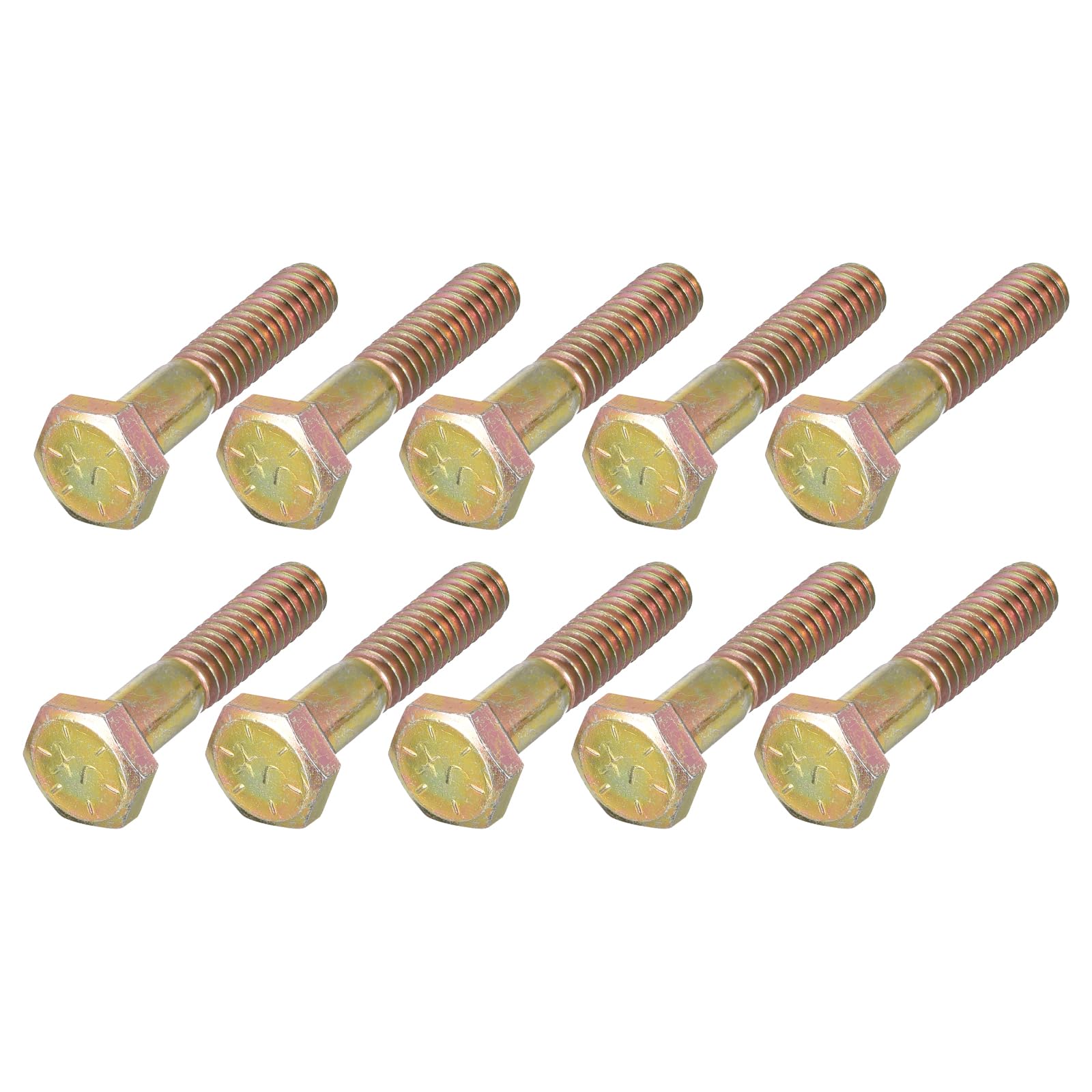 METALLIXITY Hex Bolts (1/4-20x1-1/4") 50Pcs, Carbon Steel Zinc Plated, Coarse Thread UNC Hex Head Screw Bolt - for Furniture Repair, Yellow โ image 1