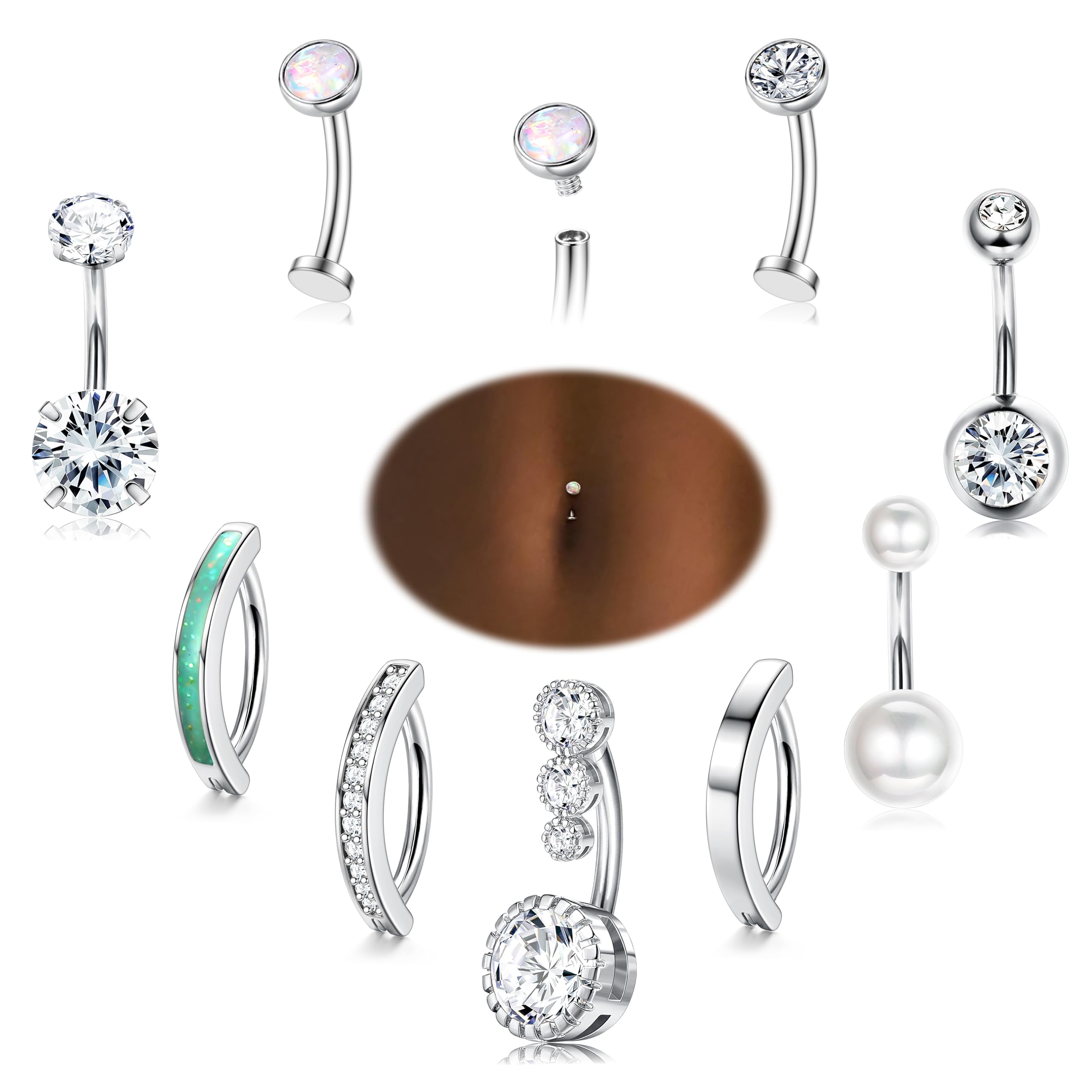 LOLIAS Silver/Gold Plated Belly Button Rings