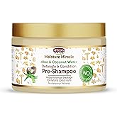 African Pride Moisture Miracle Pre-Shampoo Hair Detangler with Aloe & Coconut Water | Minimizes Breakage, Hydrates & Strengthens | Pre-Poo Treatment for Natural Coils & Curls | 12 oz.