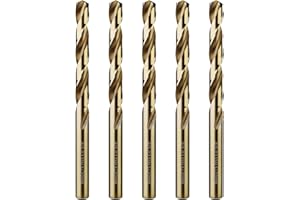 3/8" Cobalt Drill Bits 5Pcs - BAIDETS M35 3/8 Inch HSS Metal Twist Drill Bits Set for Hard Metal, Stainless Steel, Cast Iron and Other Hard Materials