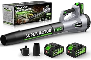 TOLOOC Leaf Blower Cordless,650CFM Brushless Electric Blower with 2 X 5.0Ah Battery, 6 Speed Levels,Lightweight Battery Leaf Blower for Lawn Care, Garden, Yard, Best Gifts for Men, Father, Dad, 2025
