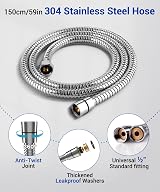 Newentor Shower Head and Hose High Pressure 6 Modes 1.5M Silver-Black view 4