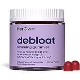 her own Debloat Gummy, Bloating and Gas Relief, Helps Reduce Water Retention, Supports Energy, with Apple Cider Vinegar and Dandelion, Gluten and Soy Free, Vegan, 60 Gummies, 60 Servings