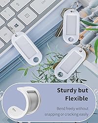 Uniclife 10 Pieces Key Tags 2 Inch Soft Plastic Key