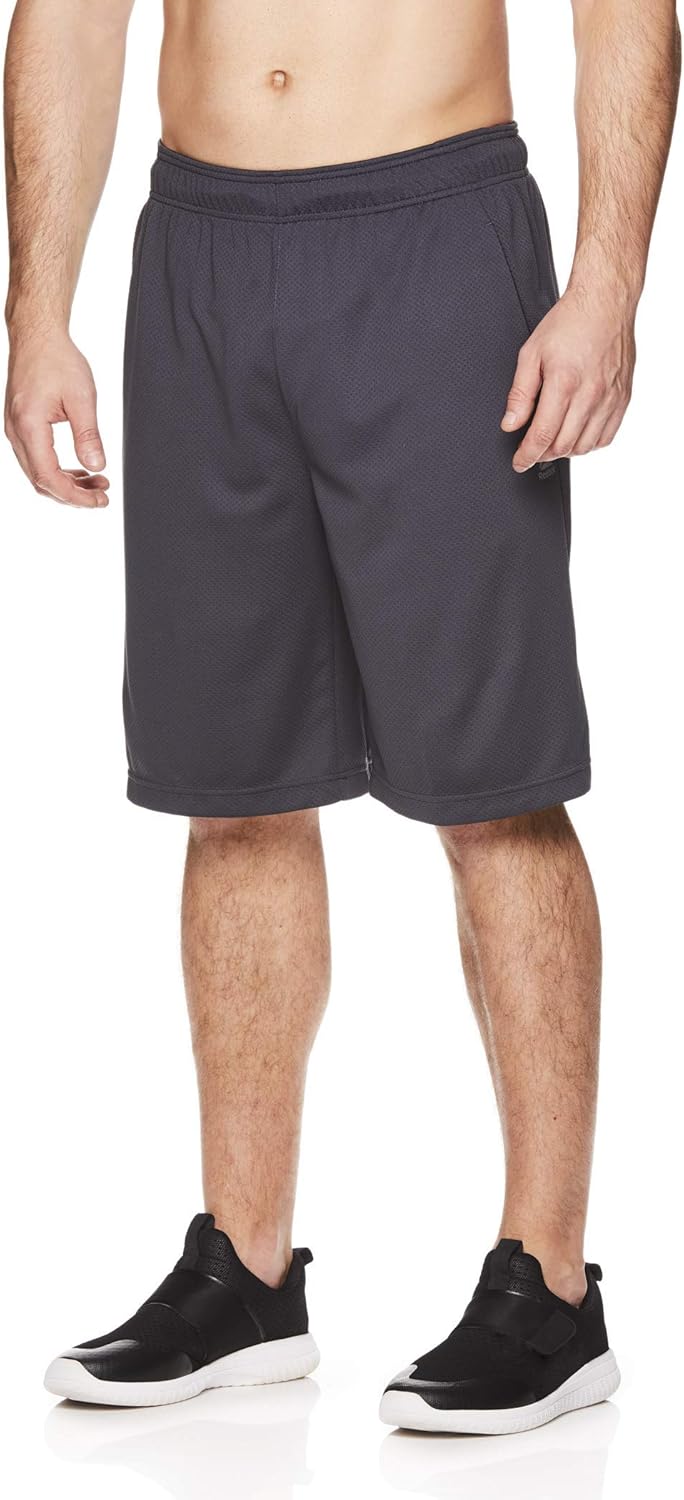 Reebok Men's Mesh Basketball Gym & Running Shorts w/Elastic Drawstring Waistband & Pockets: Clothing