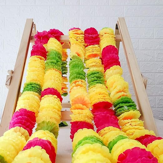 Amazon Com Trvancat Artificial Silk Marigold Garland 5pack 5ft