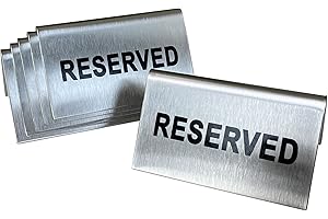KAIMEX Reserved Table Signs Tent Table Sign Stainless Steel For Wedding Restaurants Ceremony 4x2.4 Inch 6 Packs