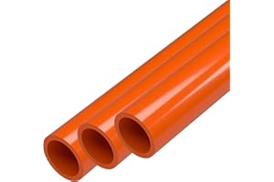 FORMUFIT PVC Pipe, 3/4" Size, (1.050" Actual OD) Sch 40 Furniture Grade, Orange (40"L x 3-Pack) DIY Structural for Greenhouse, Garden, Dog Agility and Maker Projects - P034FGP-OR-40x3