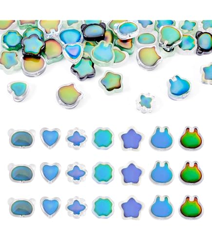 Cheap 80Pcs 7mm Moon Star Heart Loose Beads DIY Crafts For Jewelry...