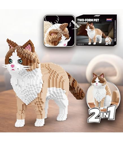 Amazon.com: JEKCA Cat 03S-M04 | Tabby Cat Plastic Building Blocks
