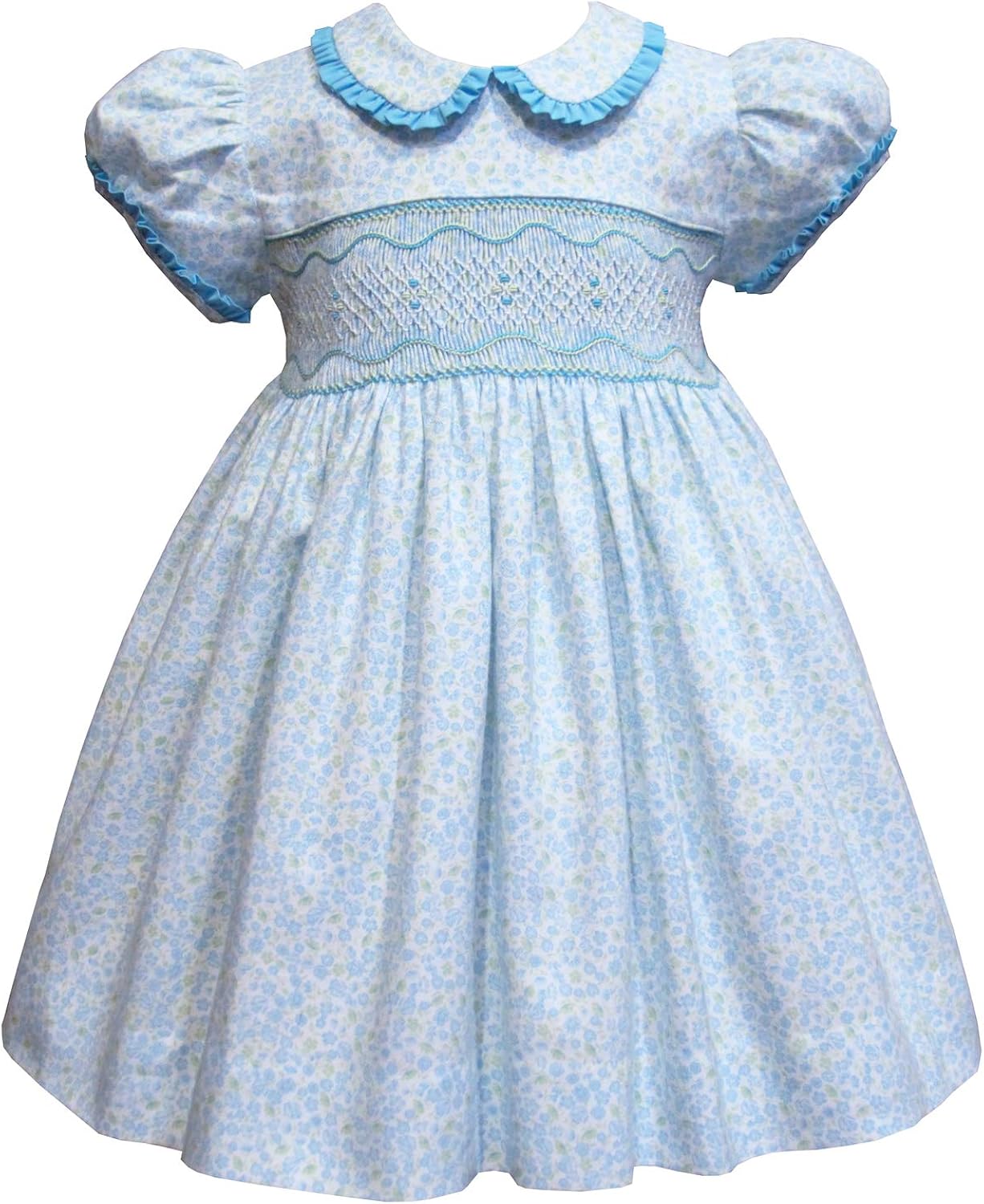 baby girl blue floral dress