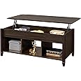 Yaheetech Coffee Table, 47.5in Lift Up Coffee Table with Hidden Storage Compartment & Shelf, Lift top Dining Center Table for Living Room, Espresso