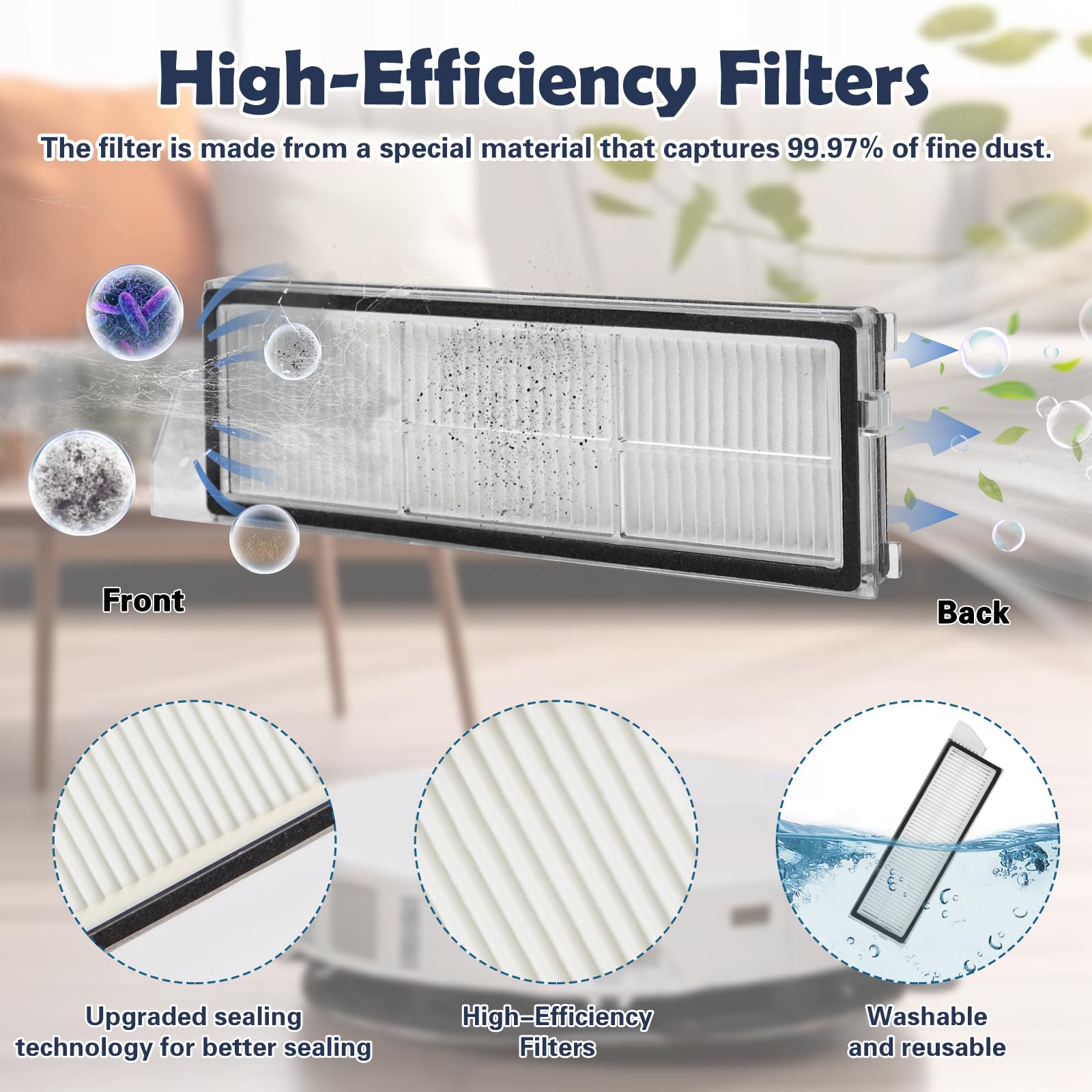 VIEWALL Zubehör für Roborock S8 MaxV Ultra Staubsauger,2 Hauptbürsten,2 HEPA-Filter,4 Mopps,4 Seite Mopps,6 Staubbeutel,4 Seitenbürsten,1 selbstreinigende Bürste,1 Bürste Ersatzteilset 6