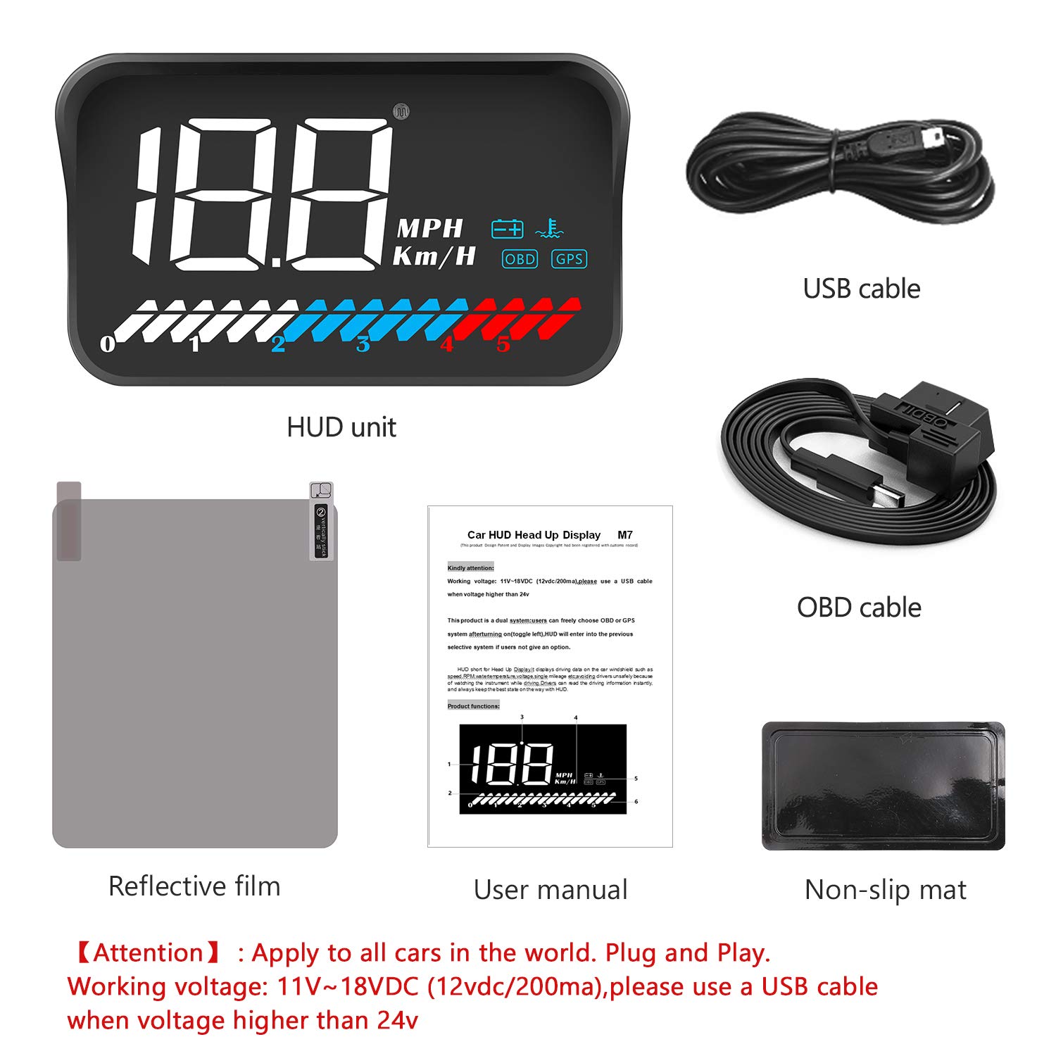 Modèle GPS OBD2 Compteur de Vitesse avec Speed Up Test Freinage Test