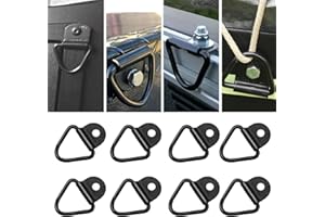 Sporthfish Cargo Tie-Down Anchors,8-Pack Black Steel V-Ring Bolton Trailer Cargo Tie Down,for Trailers,Trucks and Warehouses Replacement for D-Ring Plastic Flush Mount Pan Fitting Tie Down