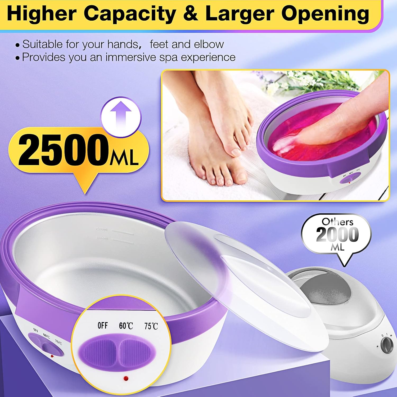 Paraffin Wax Machine for Hand and Feet - Ejiubas Paraffin Bath, Quick Heating, Large Capacity Paraffin Wax Warmer, Paraffin Wax Machine for Smooth and Soften Skin : Beauty