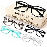 CHEERS DEVICES Reading Glasses for Women Men, Eyeglasses, Blue Light Readers for Men Women, Computer Eye Glasses, Cheaters - 5 Pair (0.75)