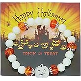 KummerSaprk Pumpkin Bracelet Luminous Jewelry Beads Bracelets for Women Halloween Charm Bracelet Natural Stone Bracelets Party Jewelry