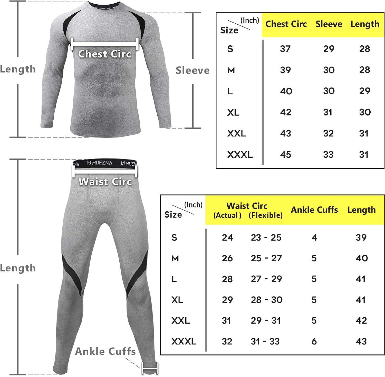 Men's Thermal Top and Bottom Set Underwear Long Johns Base Layer with Soft Fleece Lined at  Men’s Clothing store