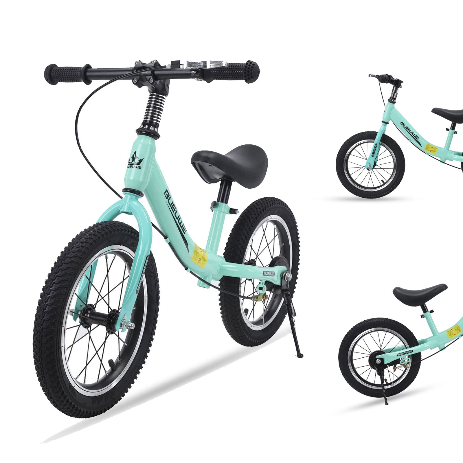 Bueuwe 14/16 inch Balance Bike for 3 4 5 6 7 and 8 Years Old Boys Girls,No pedal Training Bicycle with Brake and Kickstand,Adjustable Seat Height,Air Tires,Outdoor for Outdoor Sports