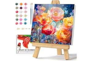 WEMEON Flowers Framed Paint by Numbers Kit for Adults with Framed- Easy Paint by Numbers Kit for Adults Beginner, Simple Paint by Numbers for Gift Home Wall Decor (10x10Inch)