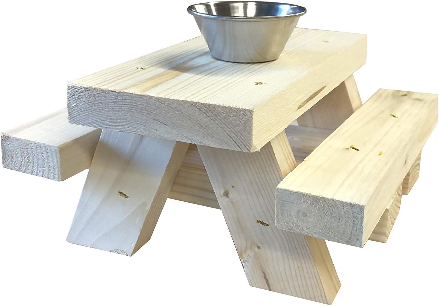 Squirrel Feeder for Outside Picnic Table with Cup Feed for Squirrel Food - Floor or Table Top Mount Squirrel Picnic Table Feeder - Made in USA - Loose Corn or Seed