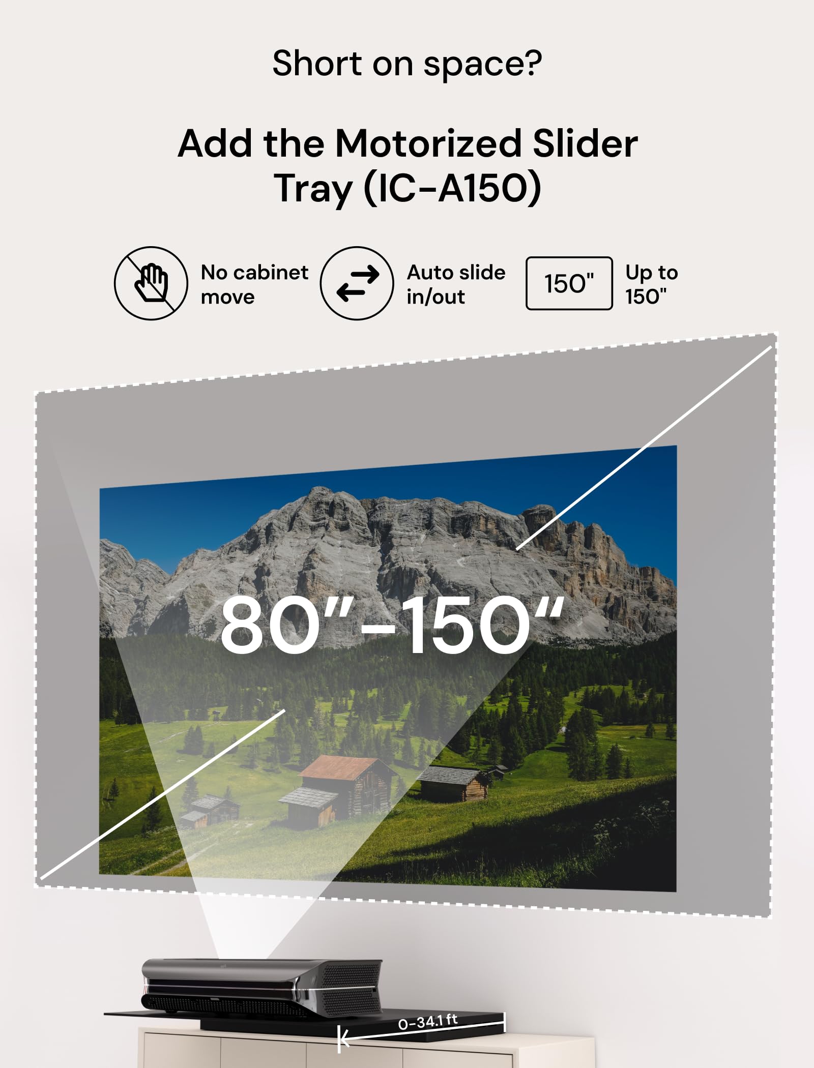 AWOL VISION LTV-3000 Pro 4K 3D Ultra Short Throw Triple Laser Projector, Dolby Vision & Atmos, HDR10+, 150