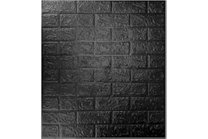 ART3DWALLPANELS 10-Pack 57.5 Sq.Ft Peel and Stick 3D Brick Wall Panels for Wall Décor,3D Foam Wallpaper in Black