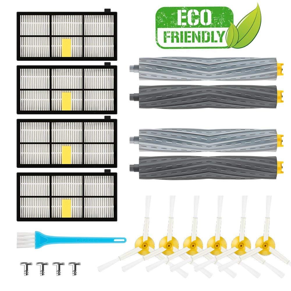 iRobot HEPA Filters Replacement Parts, Side Brushes & Tangle-free Debris Extractors for Roomba Accessories800&900 Series, Fit Model 860 870 871 880 894 861 864 870 980 960 961 964