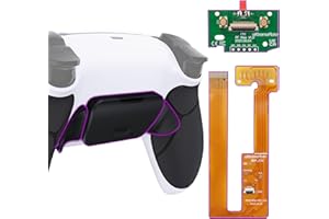 eXtremeRate Black Rubberized Grip Programable Rise Remap Kit for PS5 Controller BDM-030 040 050, Upgrade Board & Redesigned White Back Shell & Black Back Buttons for PS5 Controller -Without Controller