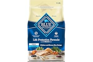 Blue Buffalo Life Protection Formula Senior Dry Dog Food, Supports Joint Health and Mobility, Made with Natural Ingredients, Chicken & Brown Rice Recipe, 15-lb. Bag