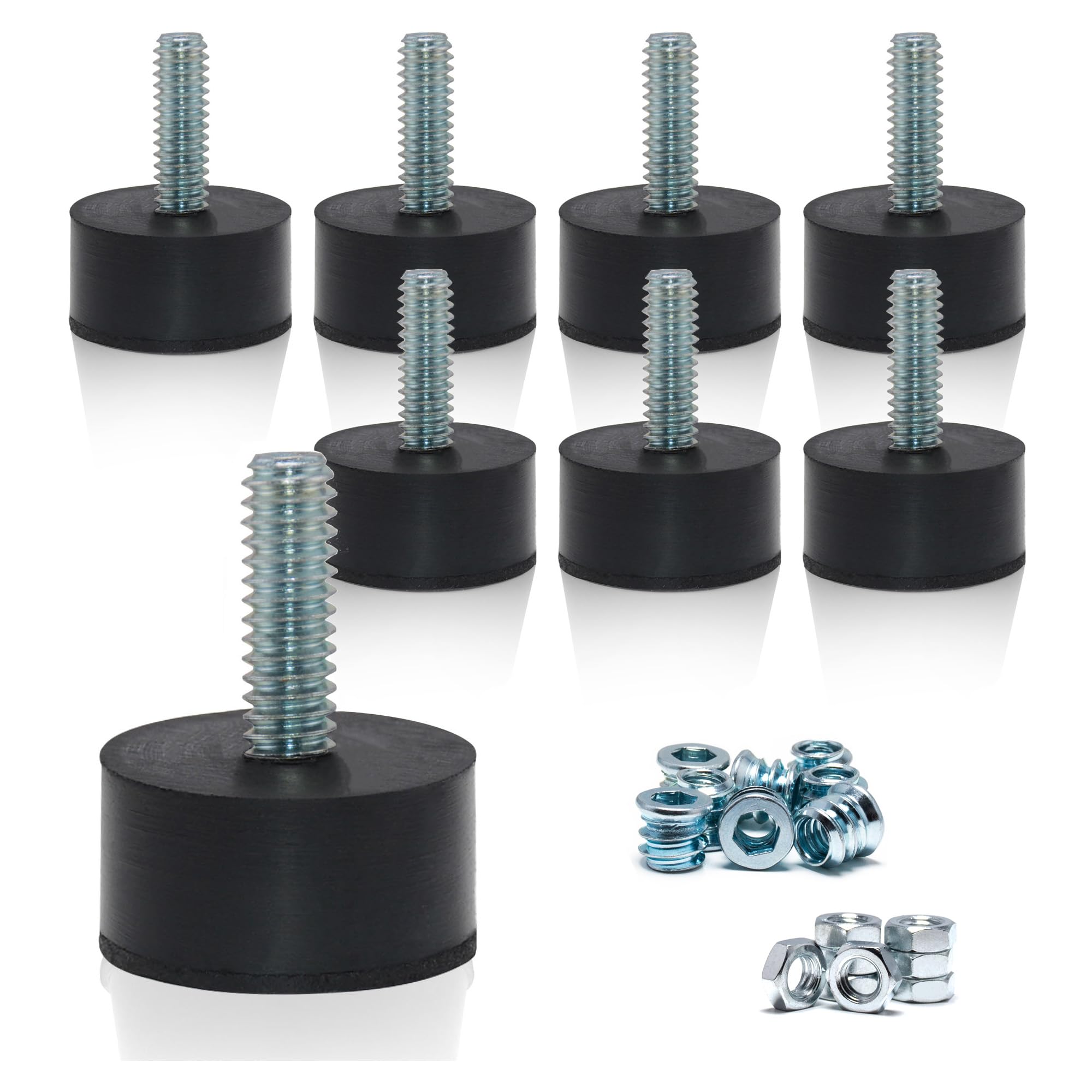 Photo 1 of NEWBYTEK 1/4-20 Rubber Adjustable Furniture Leveler?8 Pack Leveling Feet Screws in Threaded, Feet Levelers Screw On Furniture Glide Leveling for Table, Chair, Furniture Legs