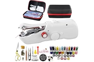 ZASIDLER Handheld Sewing Machine with Black Storage Case and 109-Piece Sewing Kit, Mini Portable Cordless Hand Sewing Machine, Ideal for Adults & Beginners, Complete Set of Quick Home Clothing Repair Tools