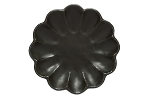 うつわ魯庵 Kaneko Small Soldier Mino Ware 555-0046 Plate Plate, Black, Kneaded Rinka