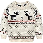Childrens Cotton Christmas Ugly Sweater Pullover Outfit Jumper for Christmas Party Photograph Best Gift White