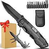 Gifts for Men Him Dad, Christmas Pocket Multitool for Man, Stocking Stuffers for Men, Birthday Gift for Husband Guy Brother, 
