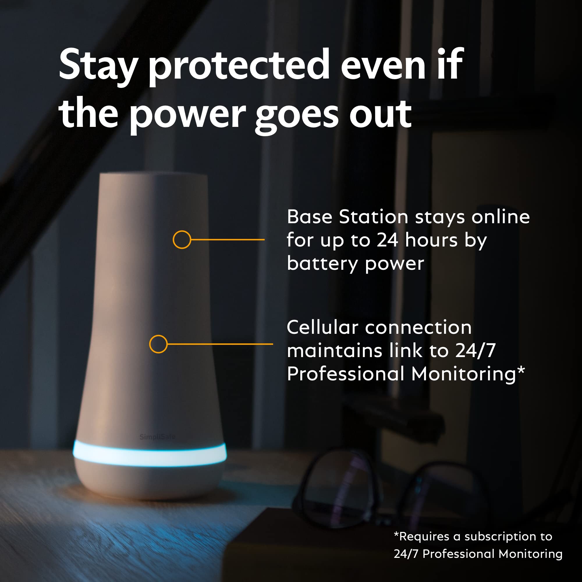 SimpliSafe 8 Piece Wireless Home Security System - Optional 24/7 Professional Monitoring - No Contract - Compatible with Alexa and Google Assistant , White