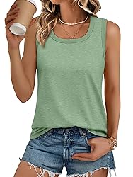 AUTOMET Womens Loose Fit Casual Flowy Tank Tops