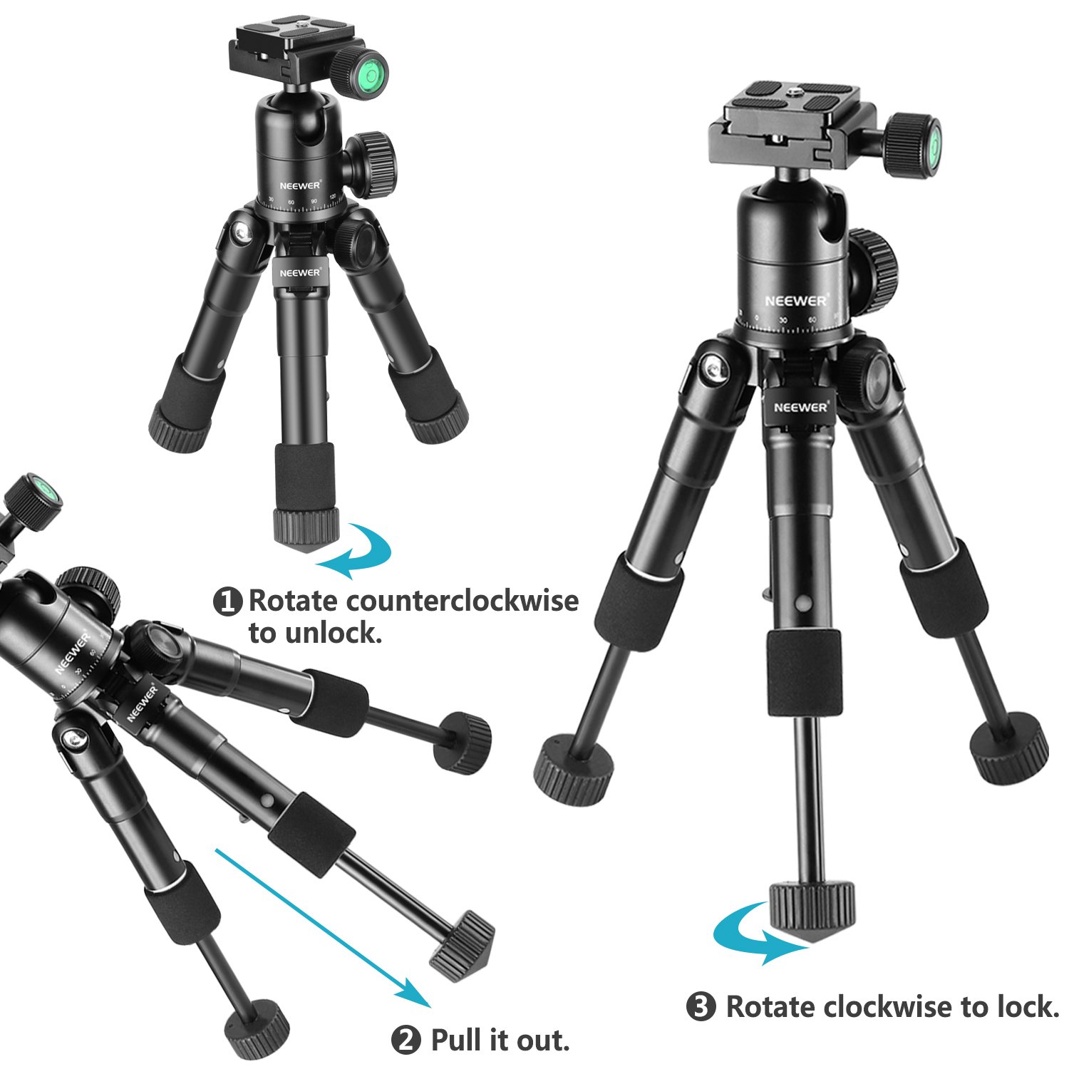 Neewer 50cm Mini Trípode Compacto Portátil de Escritorio con 360 ...
