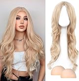 AYNKH Long Blonde Wave Wigs 27 Inch Curly Hair for Women Fancy Dress Cosplay view 6